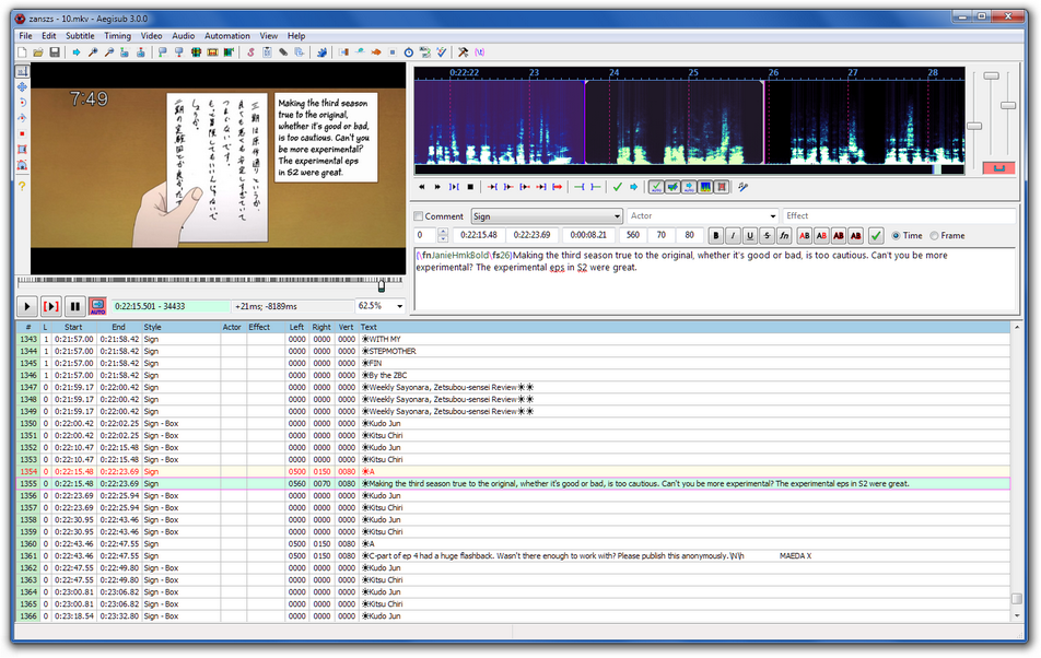 aegisub export video with subtitles